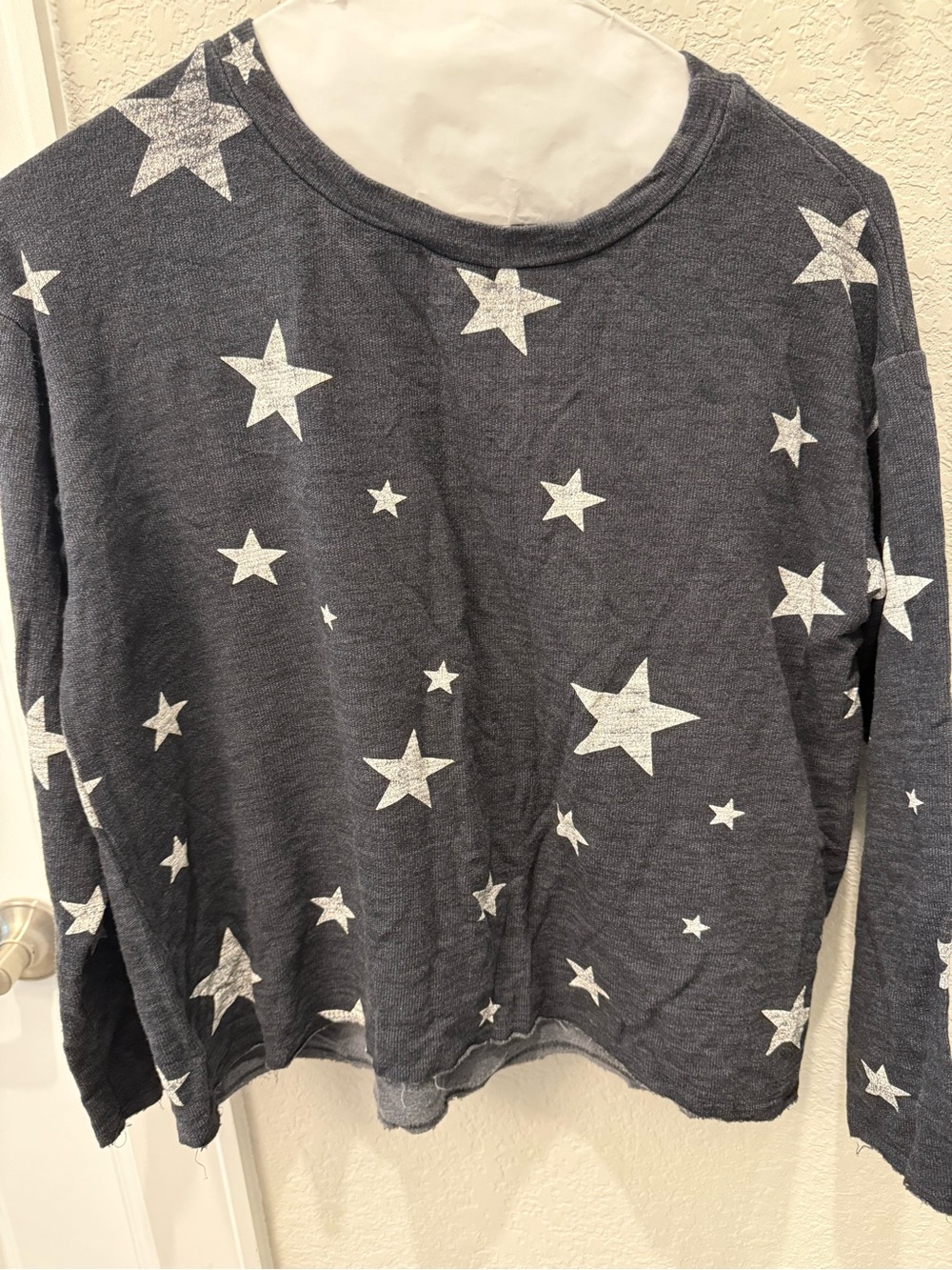 Sundry Heather Gray Blue Crewneck cropped Pullover